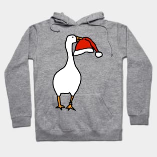 White Goose Steals Christmas Santa Hat Hoodie